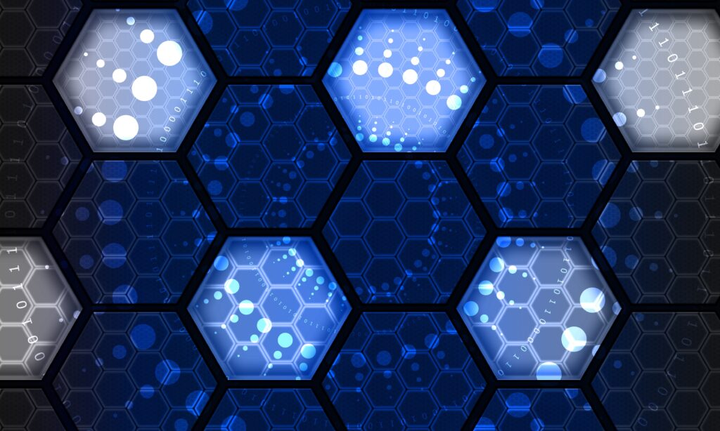 Futuristic Hexagon Network Wallpaper - Digital Tech Background