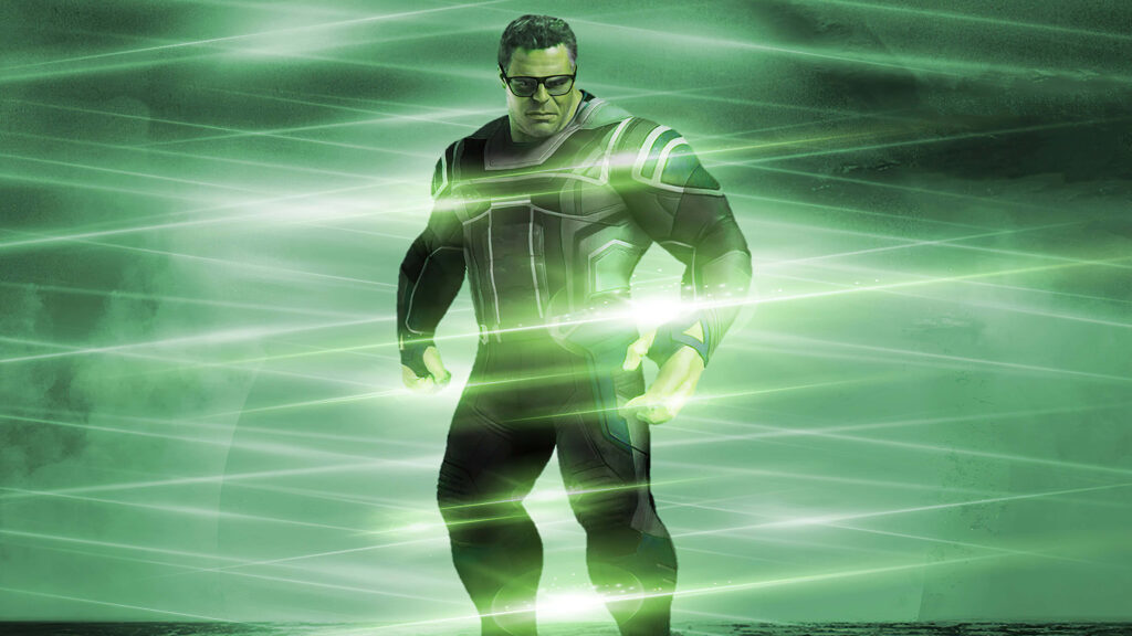 Futuristic Hulk-Inspired Dynamic Wallpaper with Intense Green Energy