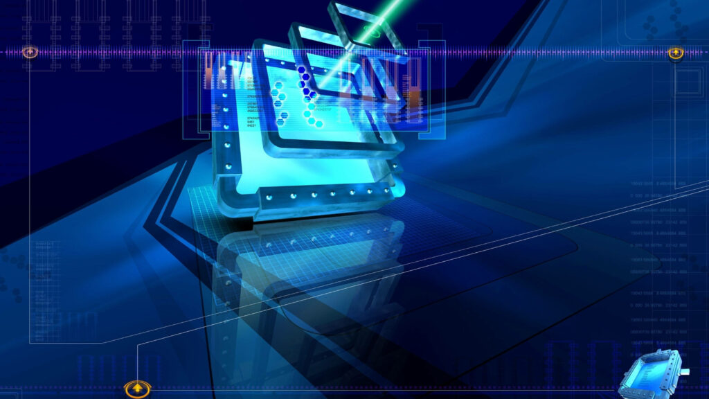 Futuristic Tech Wallpaper: Glowing Circuits & Digital Layers