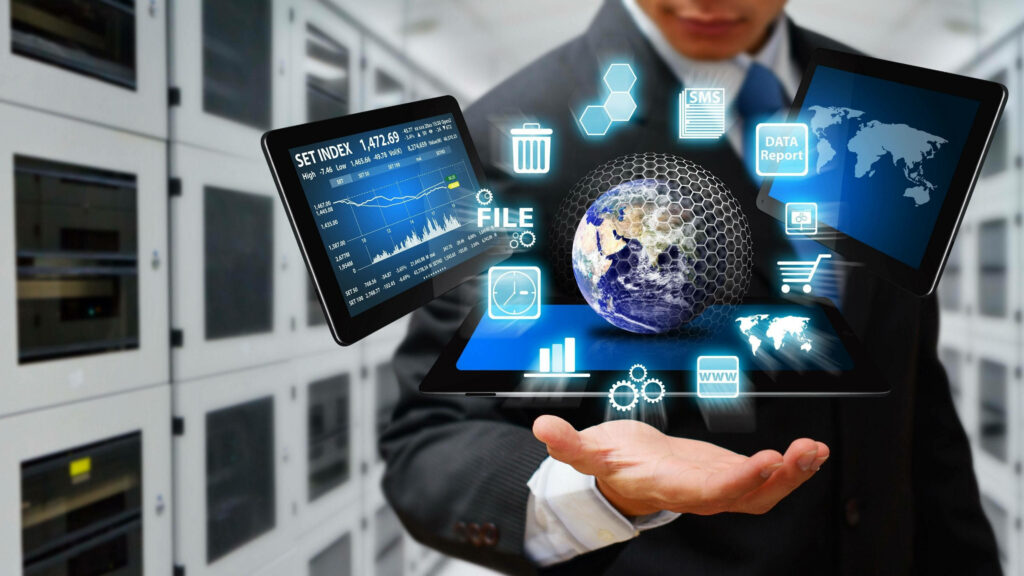 Futuristic IT Wallpaper: Hybrid Solutions & Holographic Innovation
