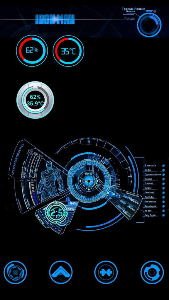 Futuristic Iron Man-Inspired Wallpaper with Holographic Designs