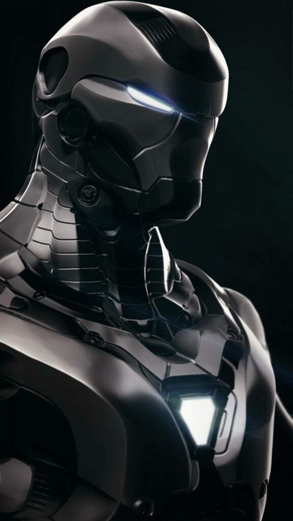 Futuristic Iron Man 3D Wallpaper for iPhone - Sleek Metallic Design