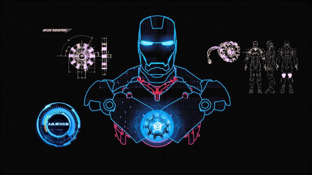 Futuristic Iron Man Wallpaper: Holographic J.A.R.V.I.S. Design