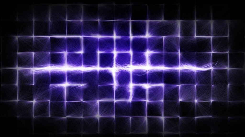 Vivid Lilac Grid Wallpaper - Futuristic Design for Dark Background
