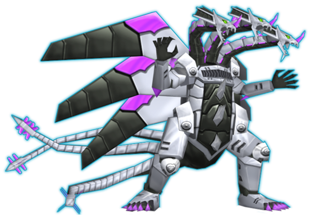 Futuristic Mechanical Dragon Wallpaper: Intricate Purple & Blue Design