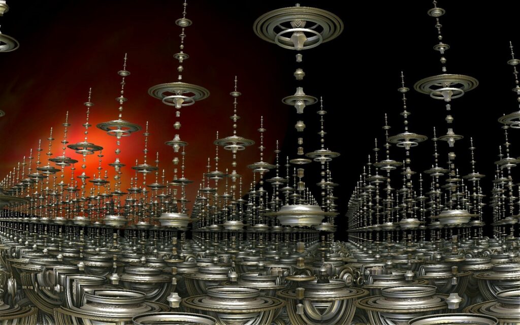Futuristic Metallic Structures Wallpaper - 1920x1200 Dark Gradient