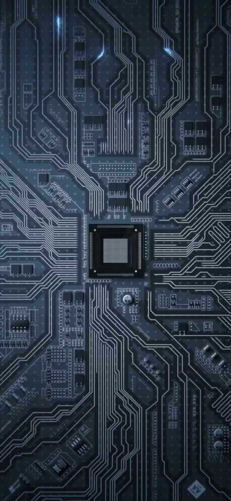 Futuristic Microchip Wallpaper: Intricate Design & Glowing Circuits
