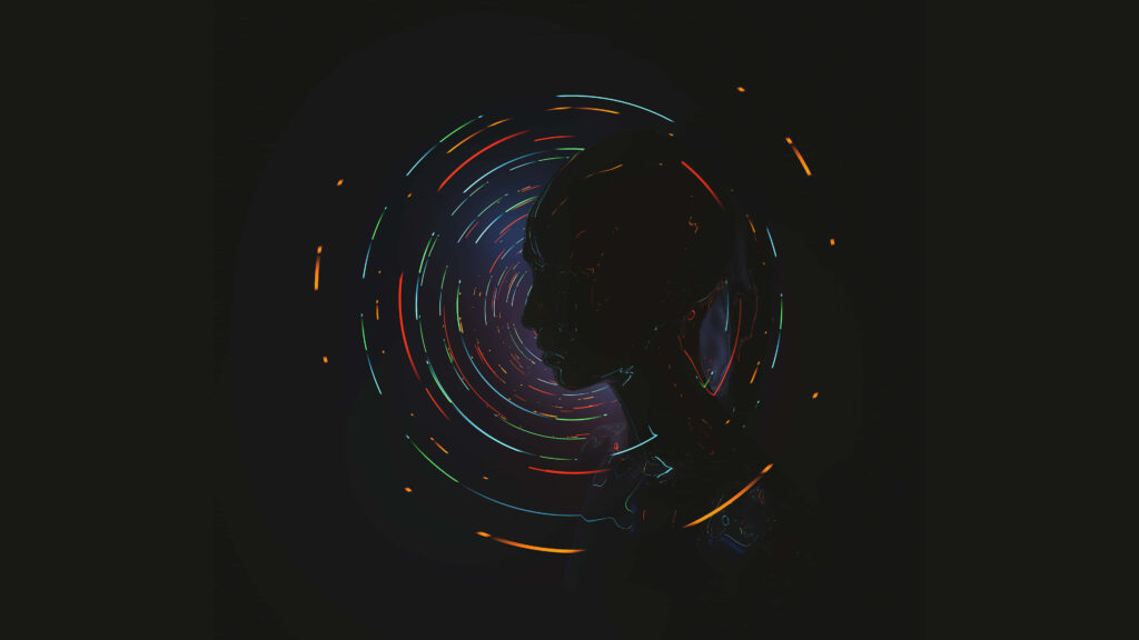 Futuristic Minimalist Wallpaper: Neon Silhouette Background Design