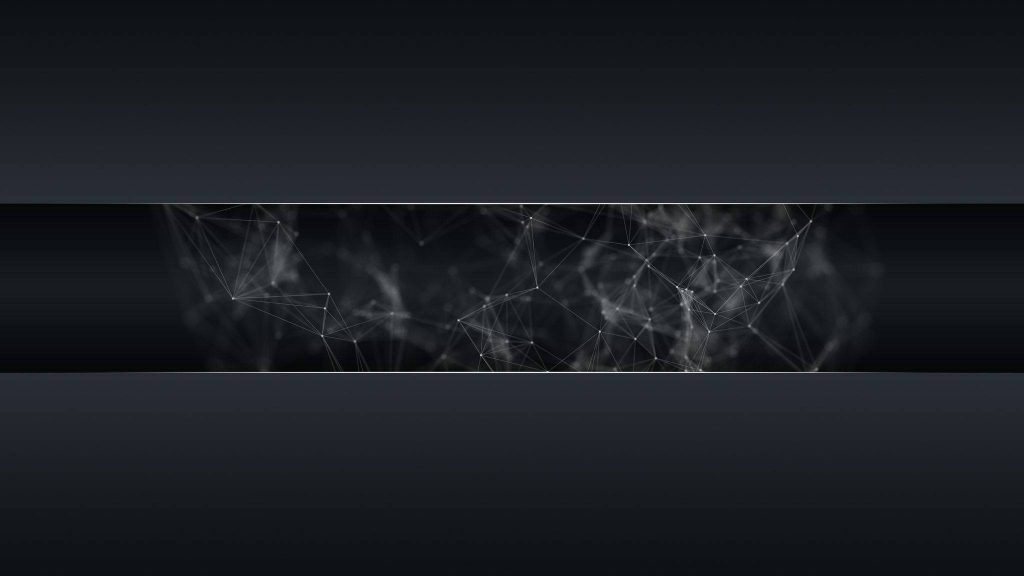 Futuristic YouTube banner with white interconnected plexus lines on minimalist dark background Wallpaper