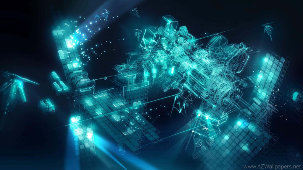 Futuristic Neon Wallpaper: AI-Inspired Geometric Patterns