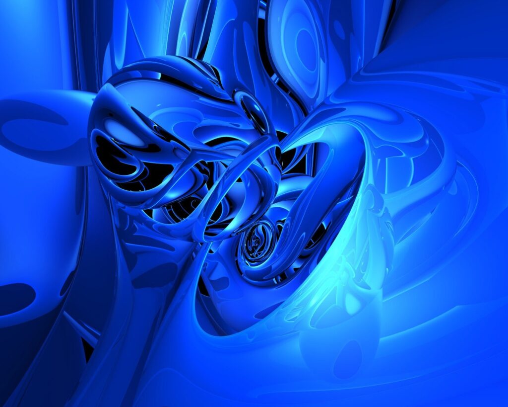 Vivid Neon Blue Abstract Wallpaper: Futuristic Fluid Design