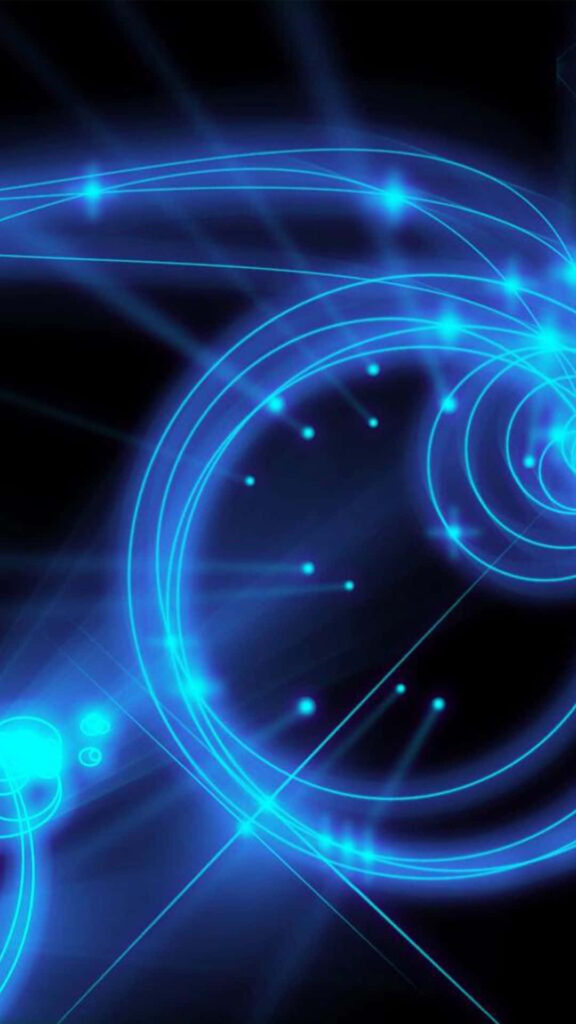 Futuristic Neon Blue Solar System Wallpaper for Galaxy S5