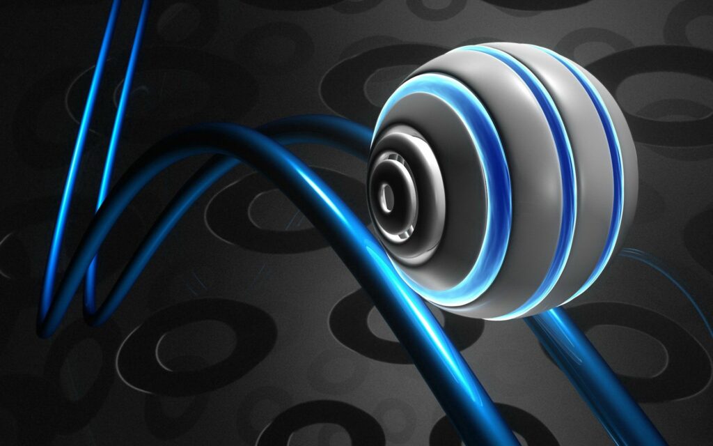 Futuristic Neon Blue Sphere Wallpaper - 1920x1200 Design