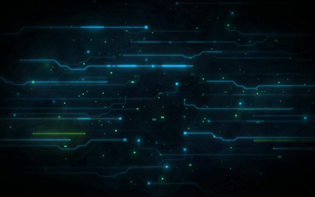 Futuristic Dark Wallpaper with Neon Lines & Dots for Tech Themes
