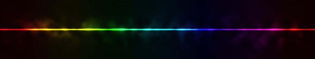 Minimalist neon rainbow spectrum glowing horizontally on dark background futuristic wallpaper