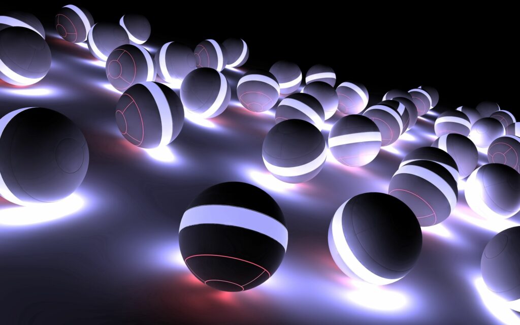 Vivid Neon Sphere Wallpaper: Futuristic Glow on Dark Background