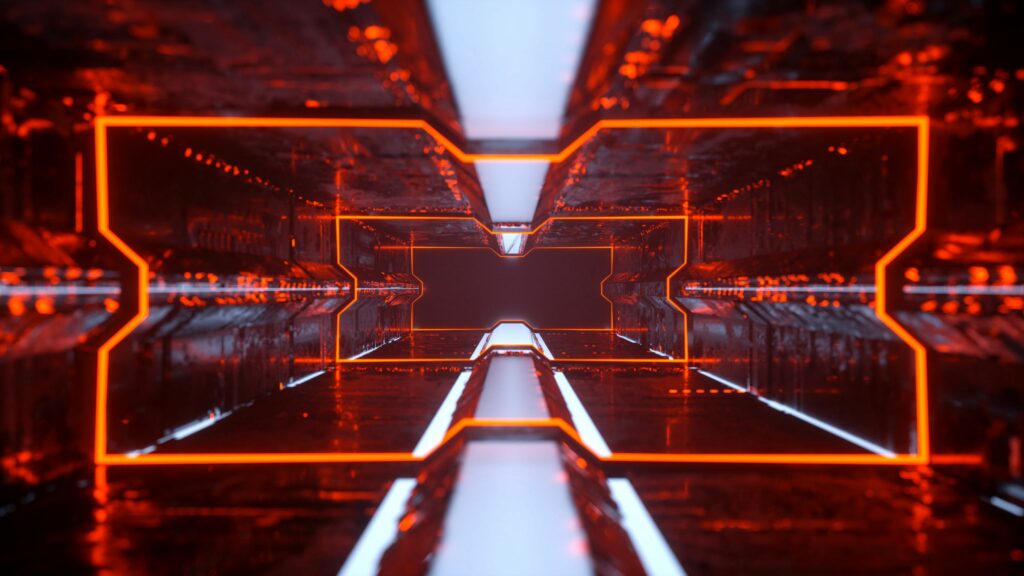 3840x2160 Futuristic Neon Tunnel Wallpaper - Sci-Fi Background