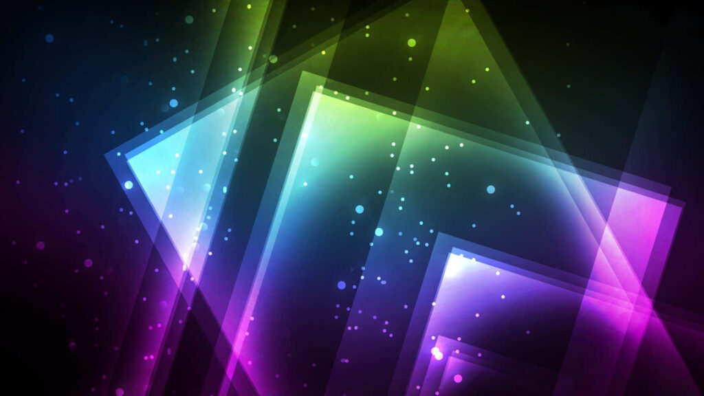 Vibrant Neon Abstract Wallpaper with Glowing Geometric Shapes