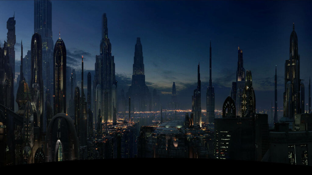 Futuristic Night Cityscape Wallpaper 1920x1080 - Tech Metropolis