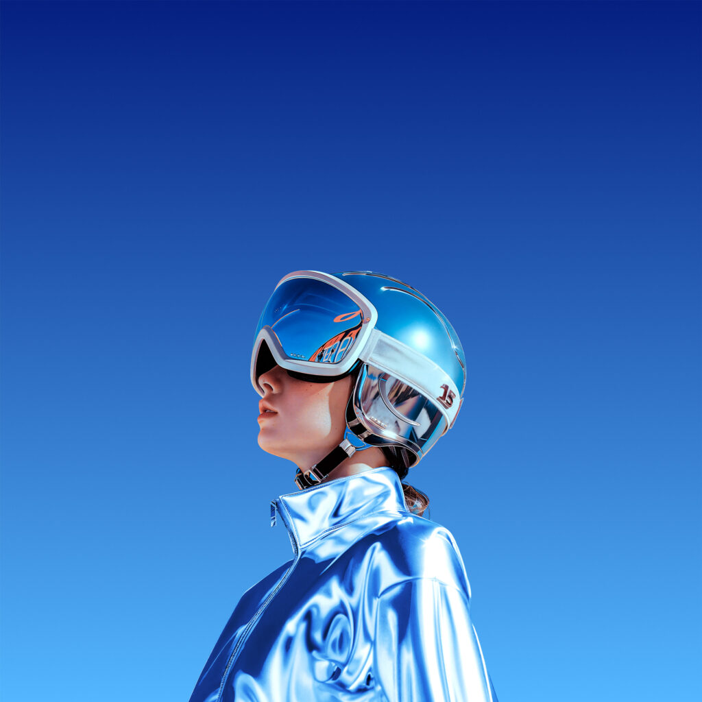Futuristic OnePlus OxygenOS 15 Wallpaper: Blue Jacket & Helmet Design