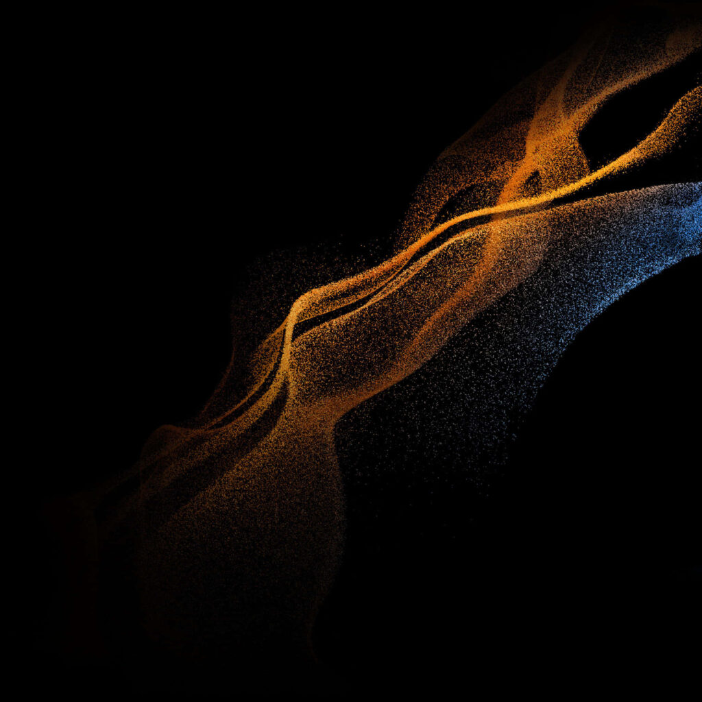 Dynamic Orange & Blue Wavy Wallpaper for Samsung Dex Setups
