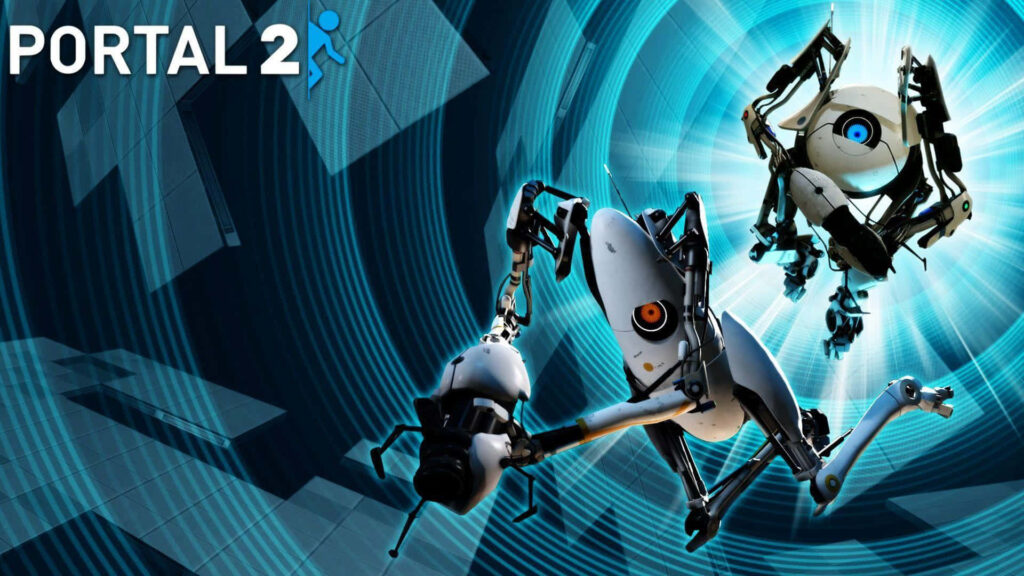 Futuristic Portal 2 Wallpaper: Sci-Fi Robots & Dynamic Background