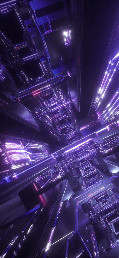 Futuristic Purple Asus ROG Phone Wallpaper: Neon Cyberpunk Design