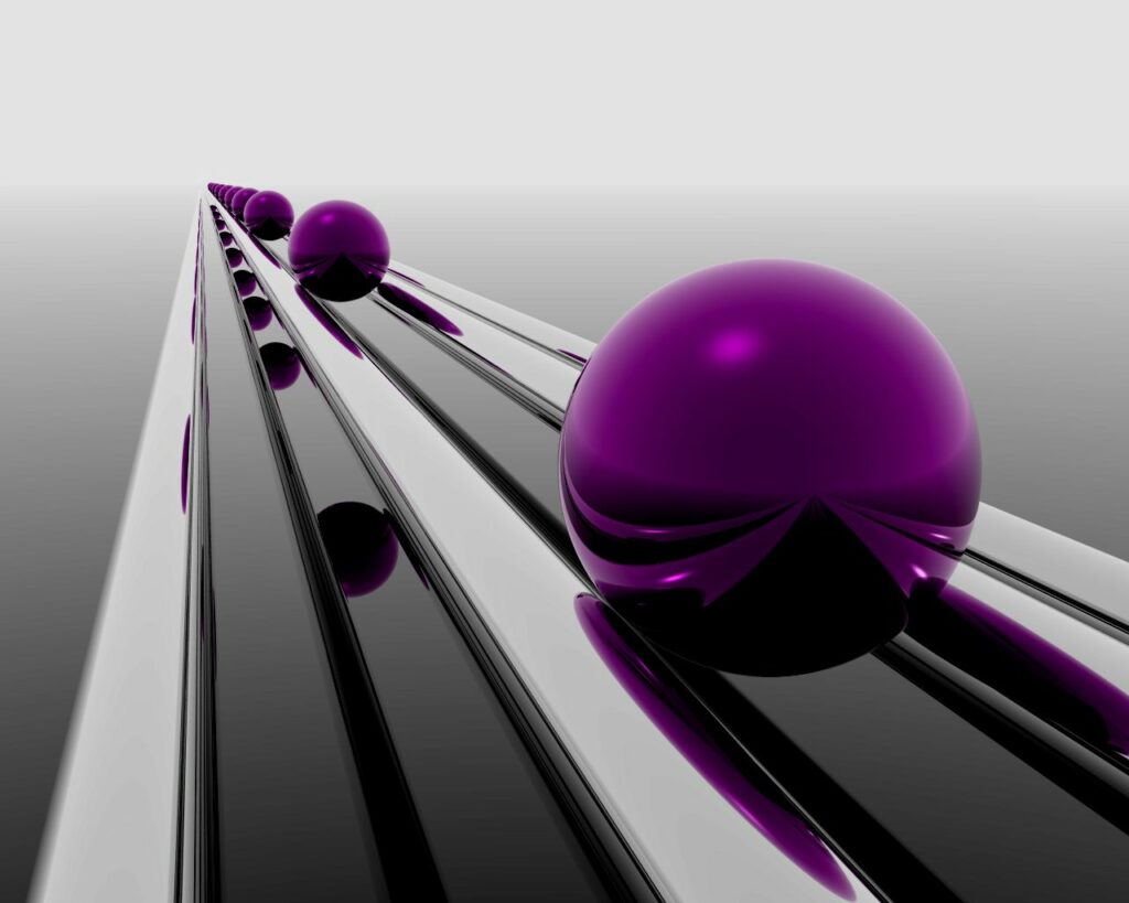 Futuristic Purple Sphere Wallpaper - Sleek Metallic Background 1280x1024