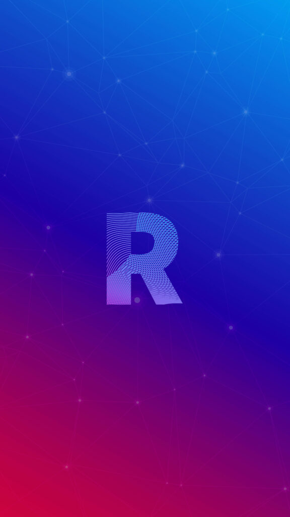Futuristic R Wallpaper: Vibrant Purple and Red Geometric Design