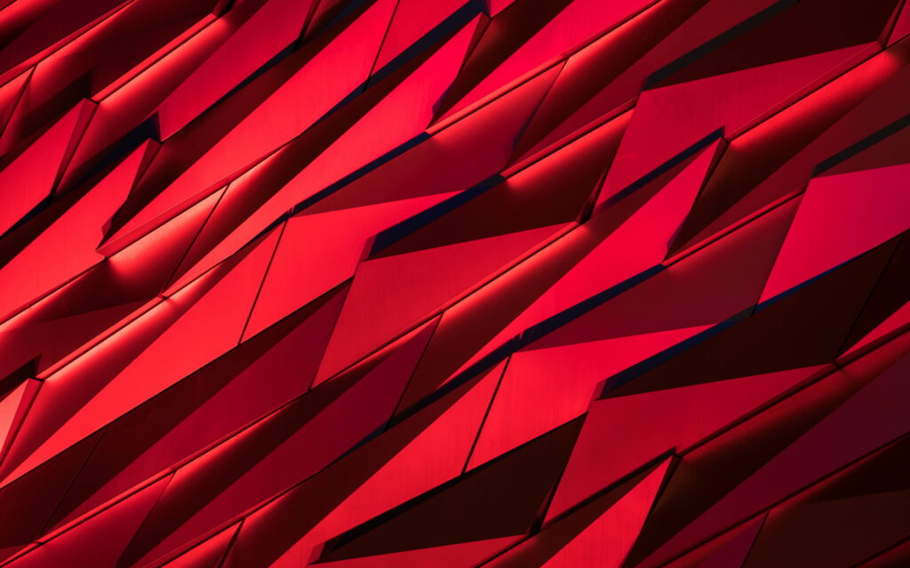 Crimson Prism: A Mesmerizing and Dynamic 3D Geometric Background Wallpaper