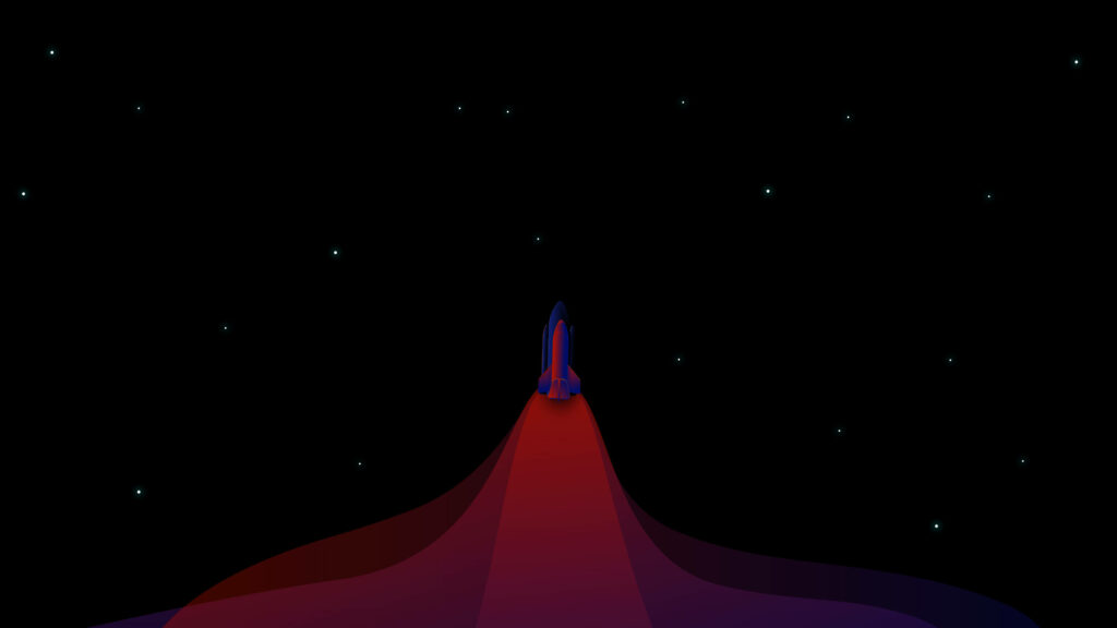 Futuristic Red Rocket 4D Ultra HD Wallpaper - Vibrant Space Design