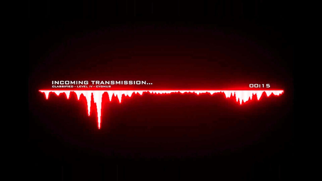 Sleek Futuristic Wallpaper with Glowing Red Waveform Design