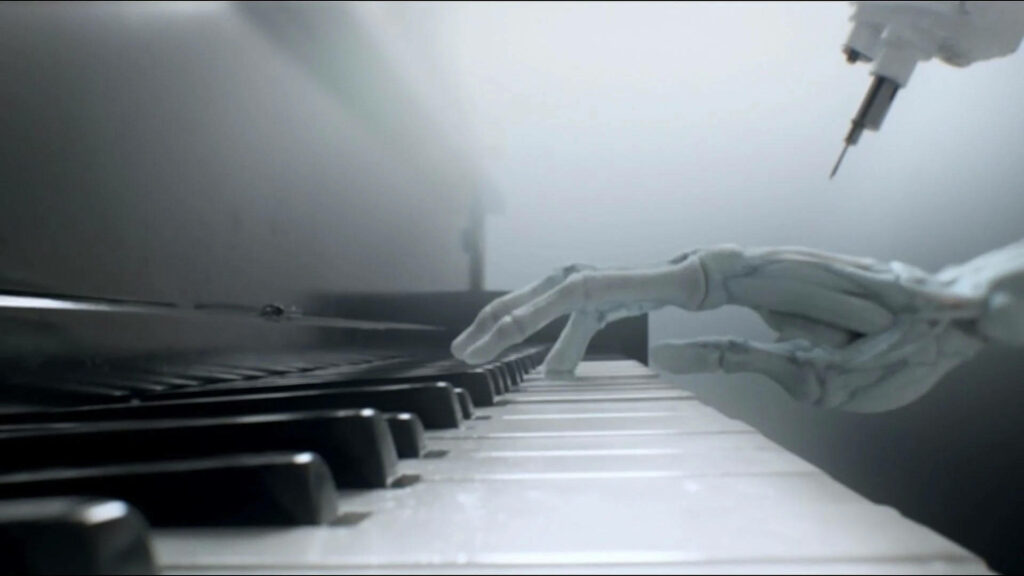 Futuristic Robotic Hand Playing Piano - Westworld Inspired Wallpaper