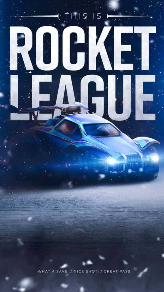 Rocket League Revved: Minimalist Android Wallpaper featuring the Game's Name on a Sleek Sports Car