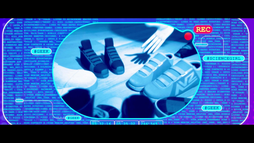 Ron's Gone Wrong Wallpaper: Futuristic Shoe Display Background