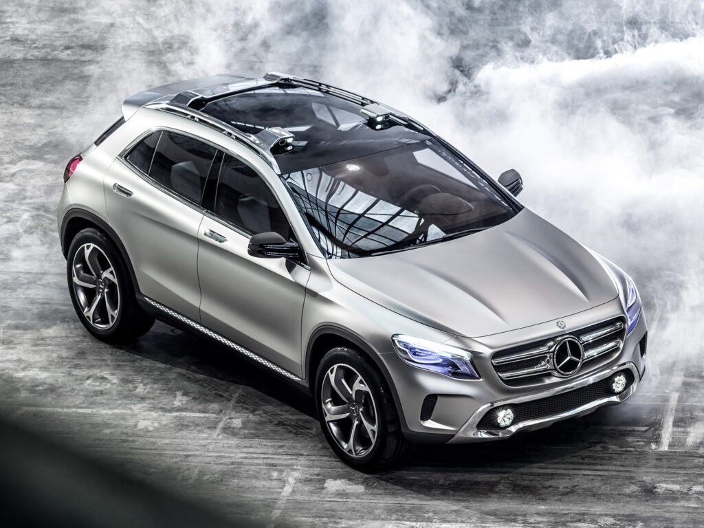 Futuristic Silver Mercedes-Benz GLK Crossover Wallpaper Image