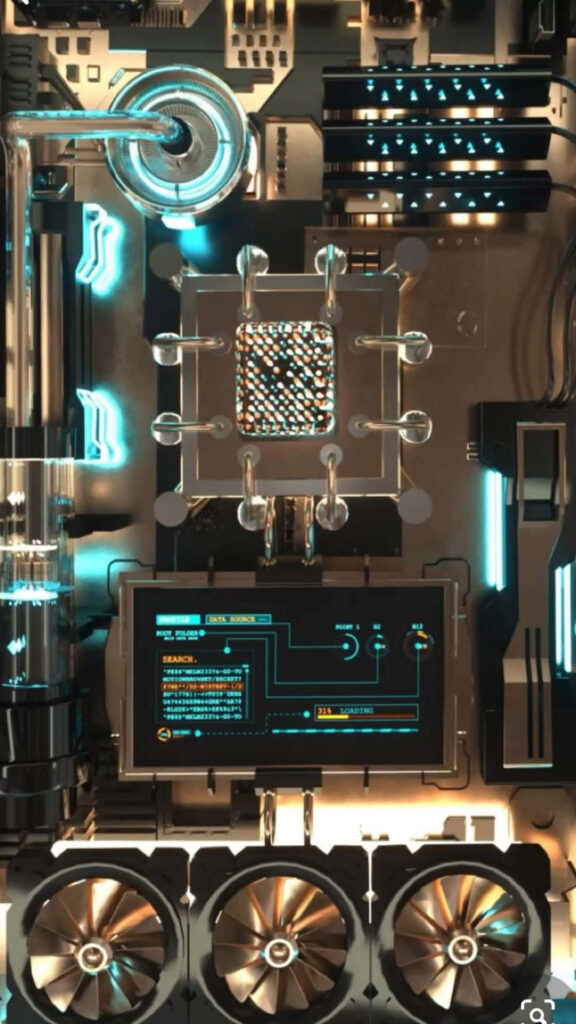 Futuristic Smartphone Wallpaper: Intricate Circuitry & Neon Design