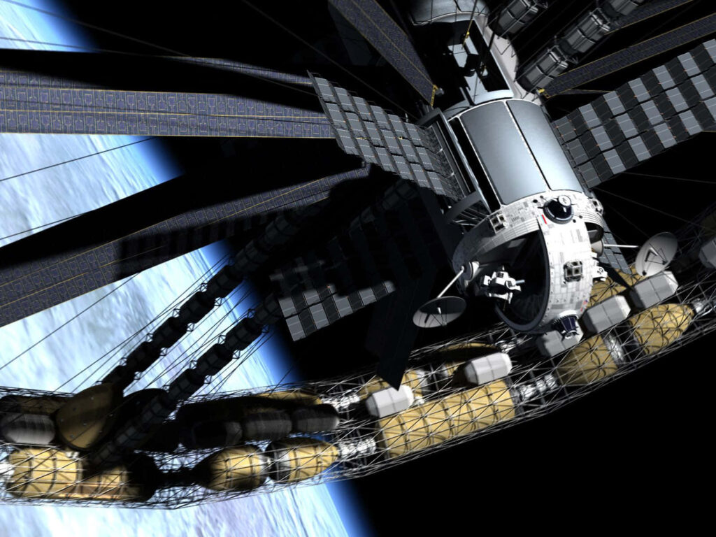 Futuristic Space Station Wallpaper: Stunning Earth Orbit Design
