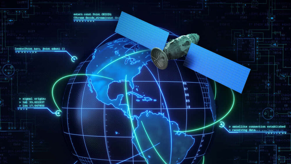 Futuristic Space Wallpaper: Satellite Tech & Global Connectivity