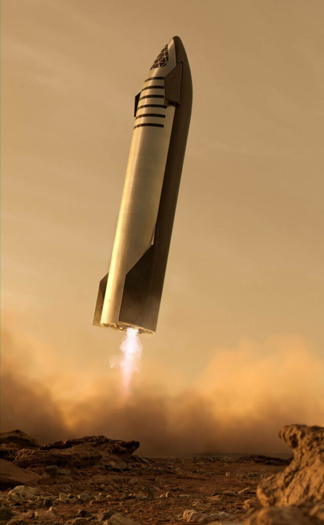 Futuristic Mars Wallpaper: SpaceX Starship Landing & Exploration