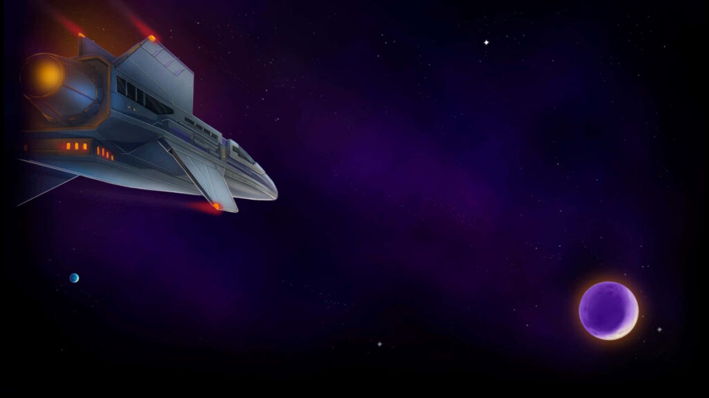 Futuristic Spaceship Taking Off: Cosmic Wallpaper Background