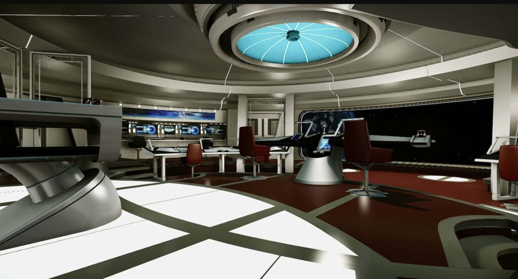 Futuristic Star Trek Enterprise Bridge Illustration - Wallpaper Background
