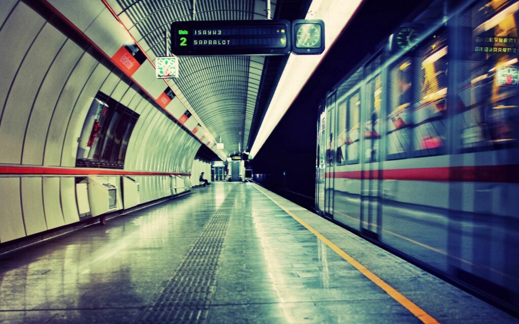 Futuristic Subway Wallpaper: Sleek Urban Transit Design