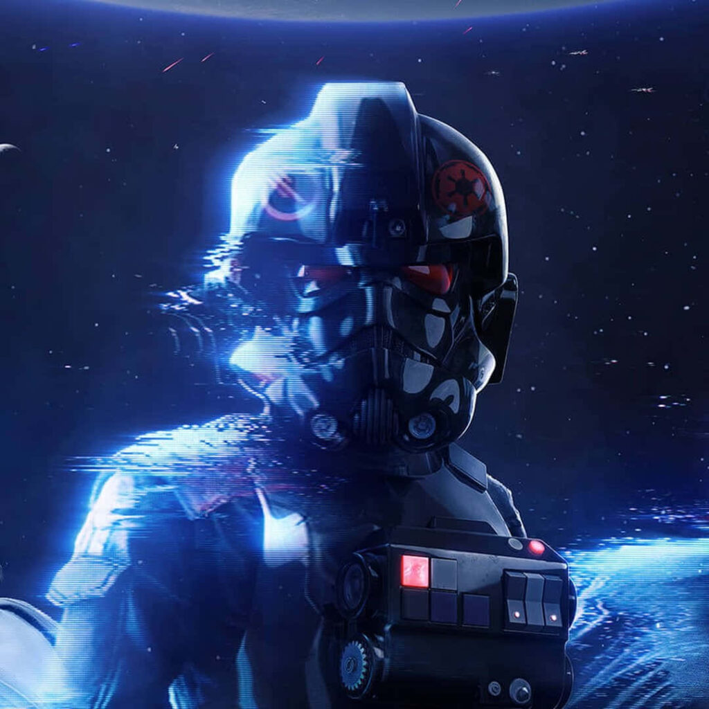 Futuristic TIE Pilot Helmet Wallpaper for Edgy Xbox Profiles