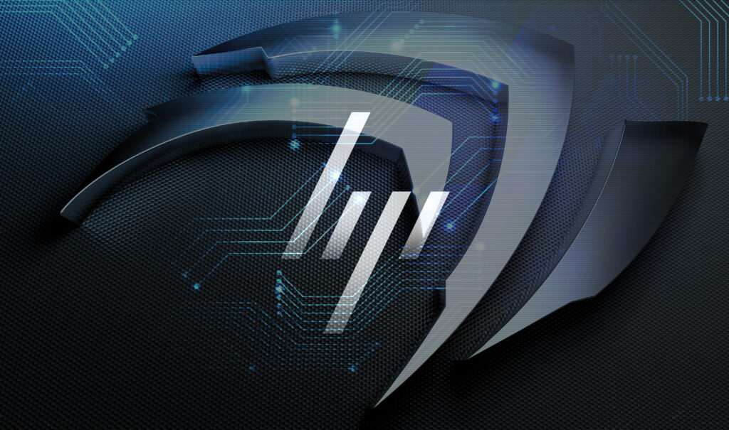 Tech-inspired HP Laptop Graphical Delight: Embracing the Futuristic Vibrancy Wallpaper