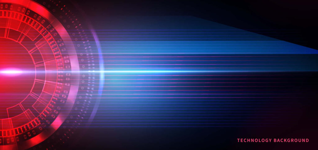 Futuristic Tech Wallpaper: Glowing Circular Design & Dynamic Light Streaks