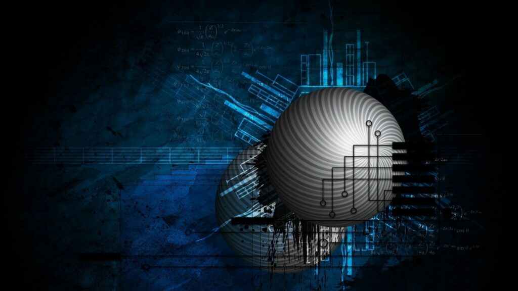 Futuristic Technical Wallpaper with Abstract Geometric Shapes