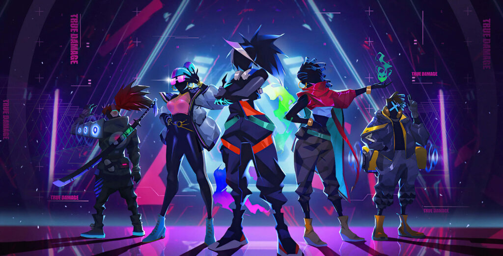 Unified Vanguard: Valorant's Elite Lineup Standing Tall Amid Futuristic Ambiance - Valorant Desktop Enchantment Wallpaper