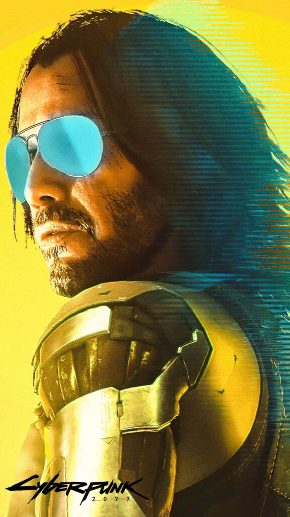 Cyberpunk 2077's Iconic Rebel: Johnny Silverhand Strikes a Stylish Pose in Android Wallpaper