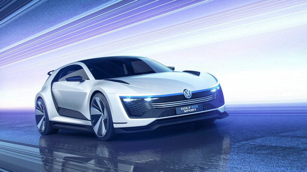 Futuristic Volkswagen Golf GTE Concept Wallpaper - Vibrant Background